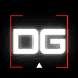 Logo da página, fundo preto, com dois colchetes em vermelho e as iniciais D e G em branco brilhantes